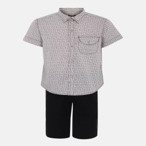 White Printed Cotton Shirt Pant Set